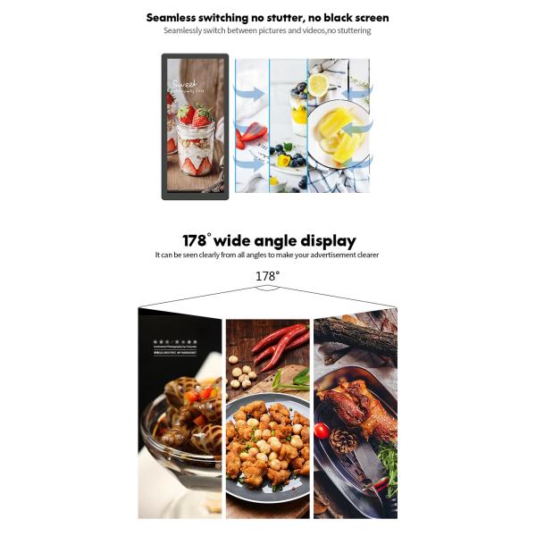 Android 25 Inch Vertical lcd advertising display screen In Elevator 250CD/M2
