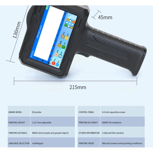Semi-automatic Handheld Inkjet Printer for Portable Batch Coding and Expiry Date