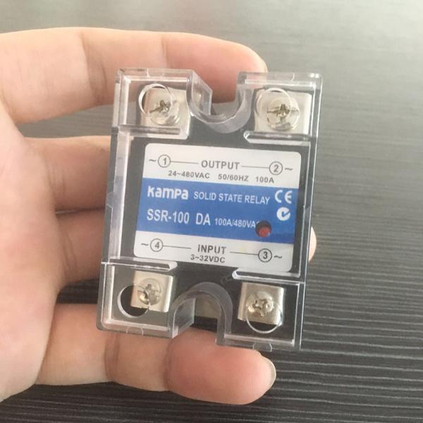 High Quality Single Phase Solid State Relay DC to AC 100A Output 24-480VAC Black SSR Solid State Relay(SSR-100DA)