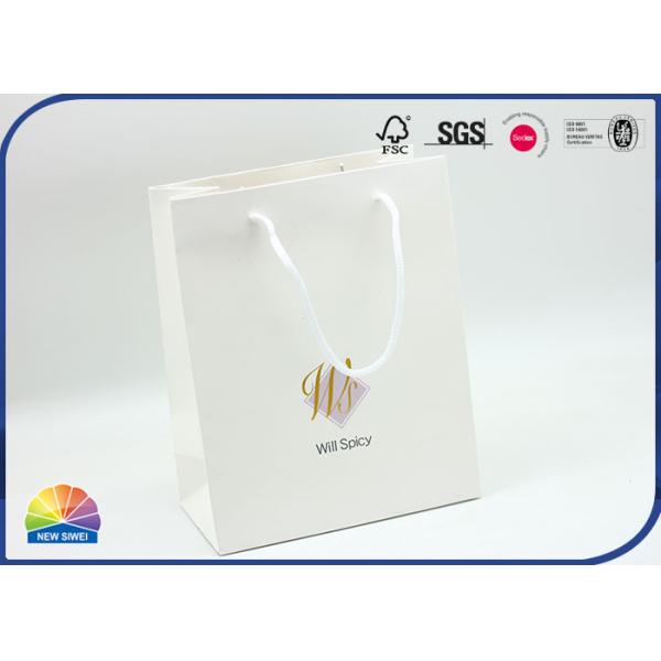 Eco Friendly 4C Print Customized Size Paper Gift Bag With Nylon Handle