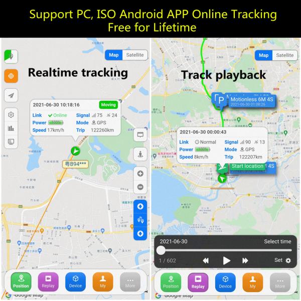 Smart Shutdown 4G GPS Tracker ACC SMS 150mAh With Free APP