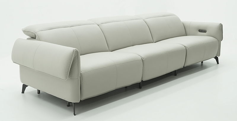 Modern Recliner Sofa with Adjustable Headrests – High Back