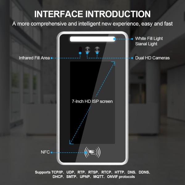 QR Code SIP Intercom 7 Inch Non Contact IMX307 6mm Facial Recognition Door Entry Access Control