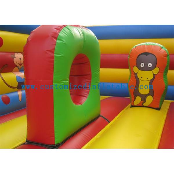 Monkey Theme Inflatable Jumping Bouncer Castle For Children Playing Colorfully