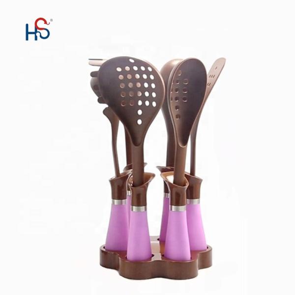 Tabletop Cooking Essentials 7-Piece Plastic Cooking Tool Set for Eco-Friendly Kitchen
