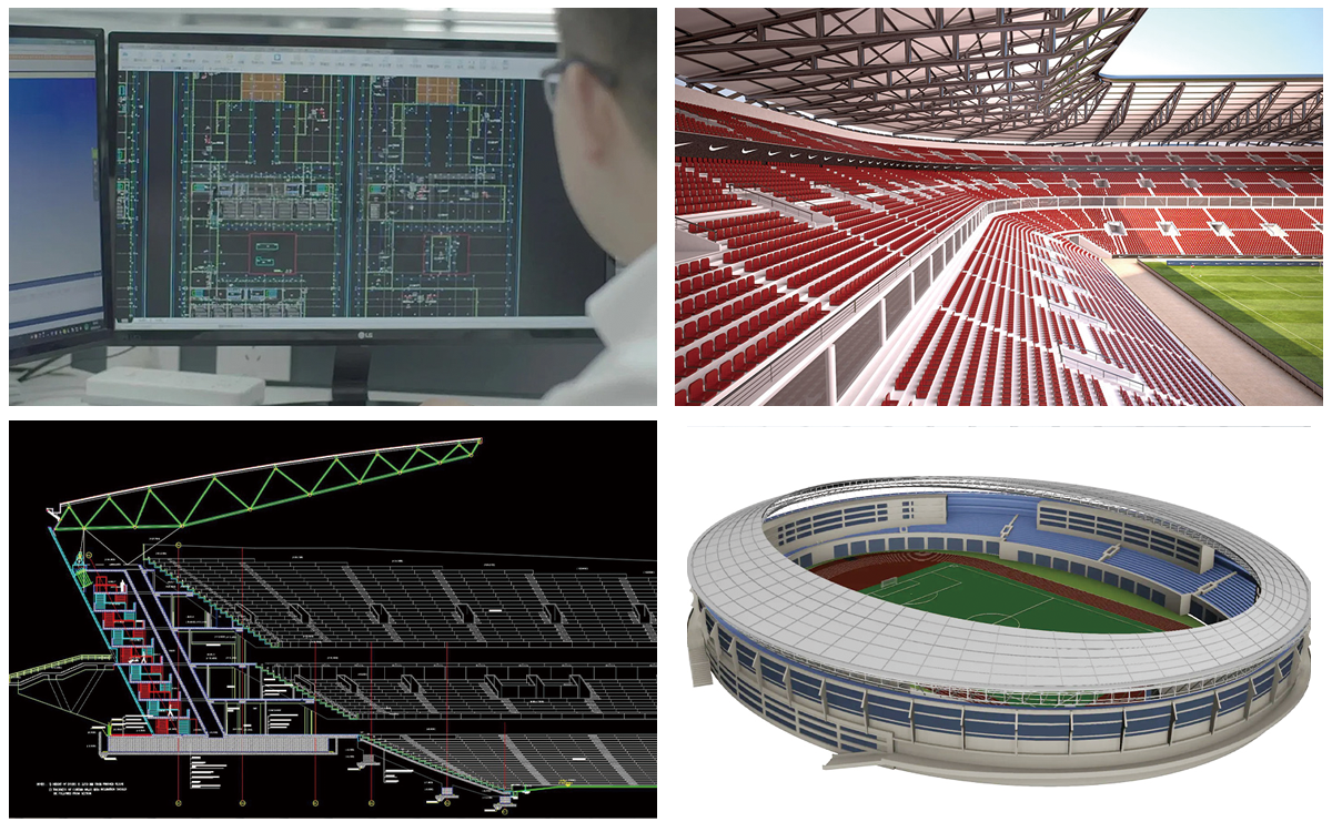Prefabricated Steel Structure Stadium Building, Custom Design, Wind and Seismic Resistant for Indoor Sports Hall 3