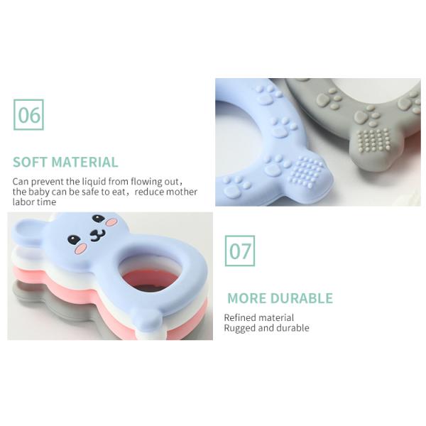 Montessori Silicone Teether Ring , Silicone Teething Toy For Children Newborn Infant