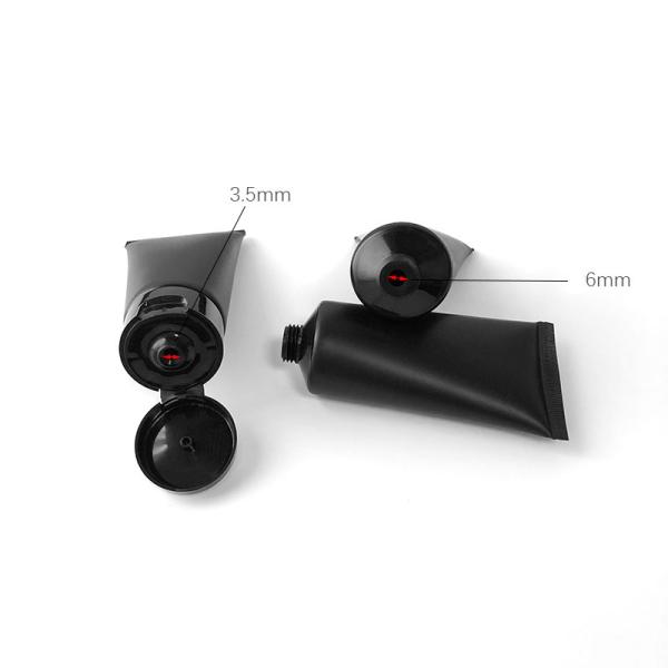 Matte Black PP PE Empty Cosmetic Tubes Lotion Squeeze Bottles 50ml 100ml