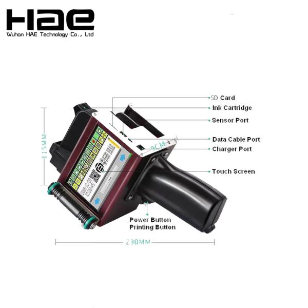 Alphanumeric Series Number Hand Held Ink Jet Printer 600 DPI Printing Resolution