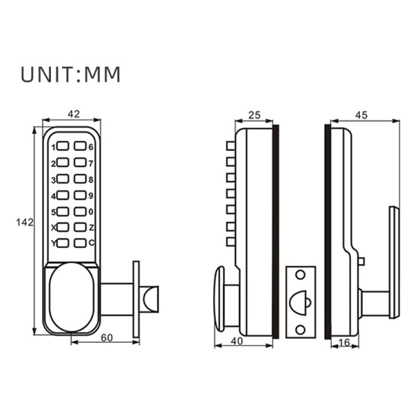 Third Generation Button Mechanical Password Lock No Need to Open Lock to Change the Password Keyless Waterproof Household Lock