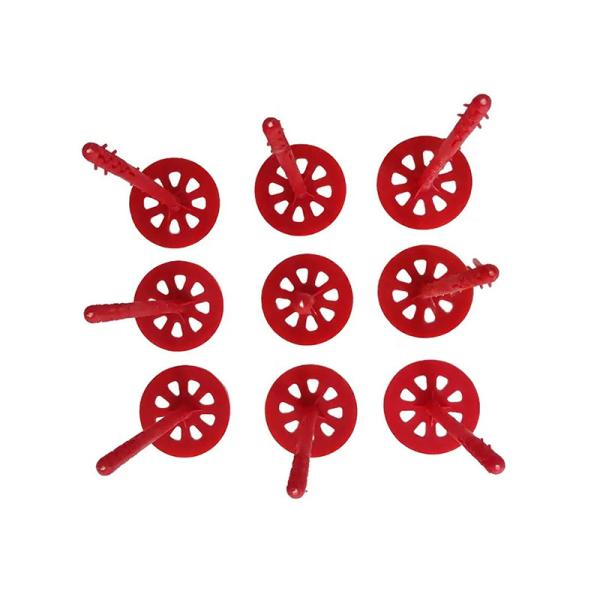 Durable red Hammer In Plastic Insulation Fixings For House Wall