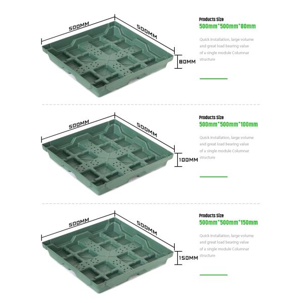 Square Shape Green Roof Modules PP Plastic Material Garden Easy Installation Planting Tray
