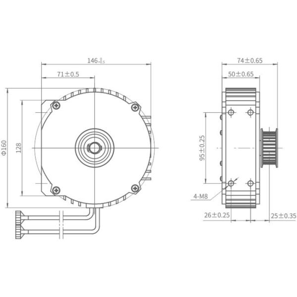 1.2A Rated Current Elevator Door Operator Motor 17 Width Of Pulley