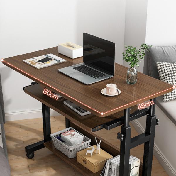 Bedside Study Table Working Station, Adjustable Height Desk for Laptop with key board holder, Living Room Organizer Rack