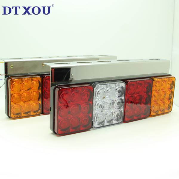 4-hole LED truck tail light Rear Tail Stop Light Indicator Lamp E-mark For Trailer Truck Utes Caravan Lorry Van