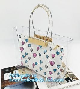 Quality clear pvc bag ring handle handbag teenager handbag, PVC Jelly Tote bag Candy handbag, beach handbag, handle carrier, bag for sale