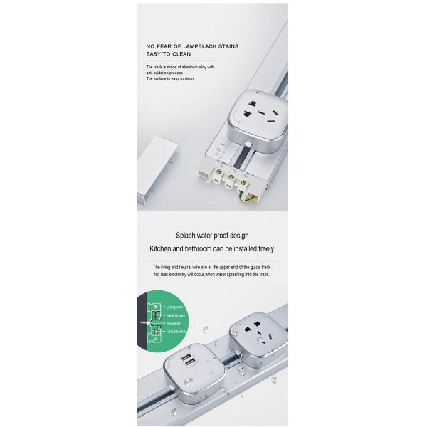 Universal Desktop Kitchen Wall Sockets Power Track And Extension Plug