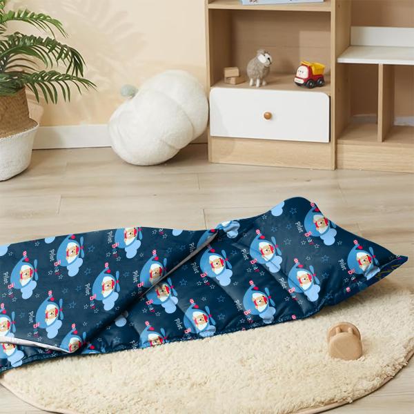 Rectangular Infant Nap Mat Customizable Roll Up Design With Removable Pillow