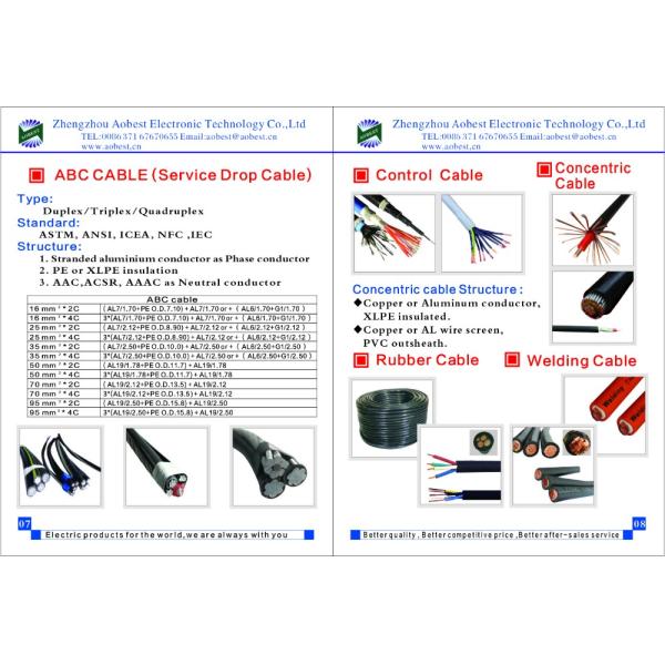Low Voltage AAC ACSR Insulated Bare Conductor Cable for Overhead Application IEC60502 DIN