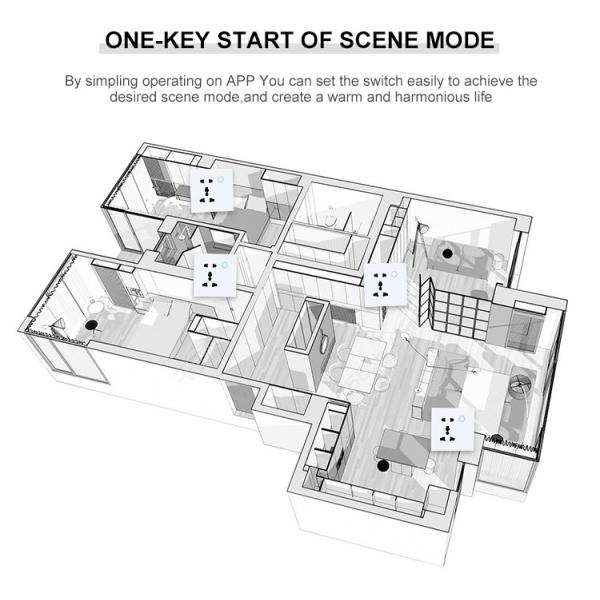 Ce Certificate Wifi Universal Wall Socket Uk Standard Wireless Outlet Double Plug With Touch Glass Panel