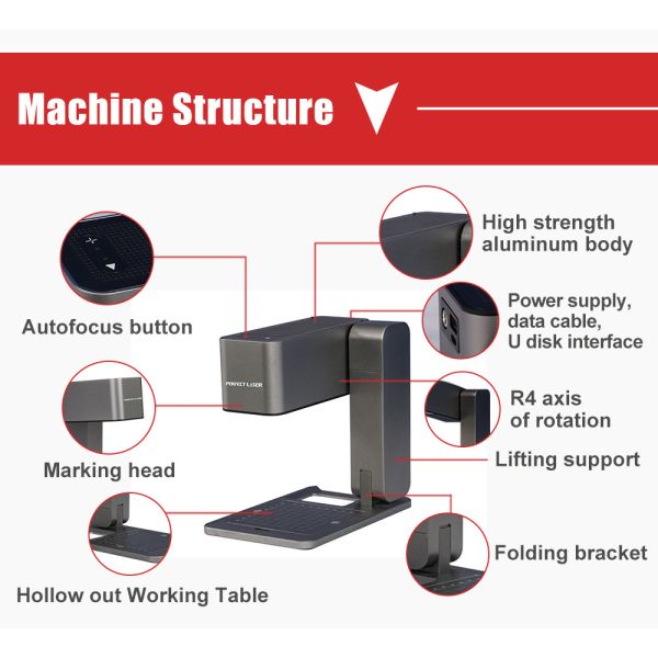 Automatic Laser Engraving Cutting Machine 5W Intelligent Mini Foldable Desktop 455nm