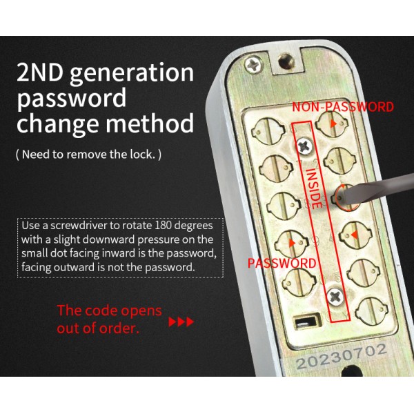 Waterproof and Sun-proof Granular Push-button Digital Mechanical Botones Combination Door Lock With Key
