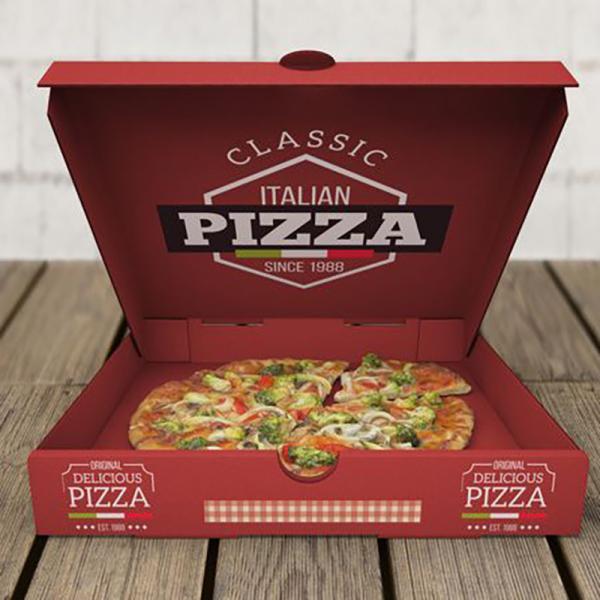 Rectangular Corrugated Pizza Box with Custom Logo Printing and Affordable Shipping Cost