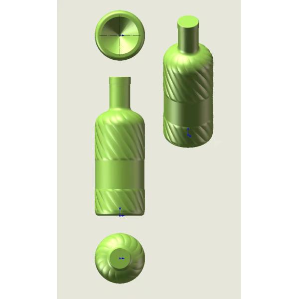 Transparent Arizona Empty Gin Bottle 25oz Crystal Cork 850G