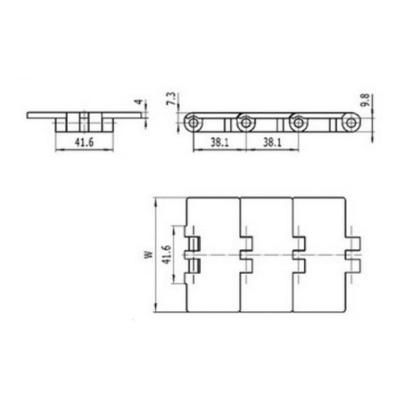 Thermo Plastic Megabelt Modular Belt Straight Run Single Hinge 820