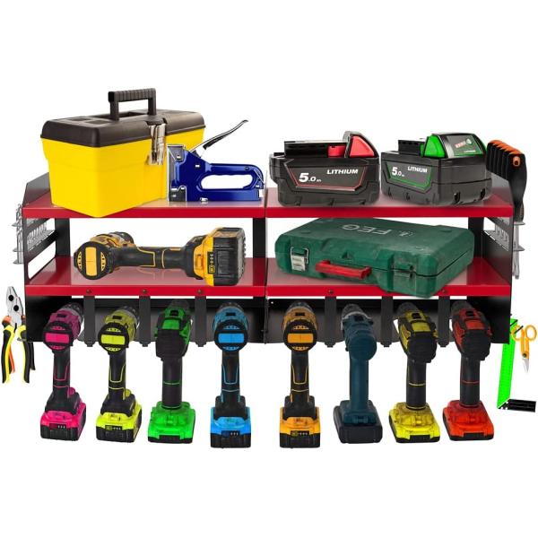 Power Tool Storage Rack Pegboard Mounted Workshop Shelf for Workbench Warehouse