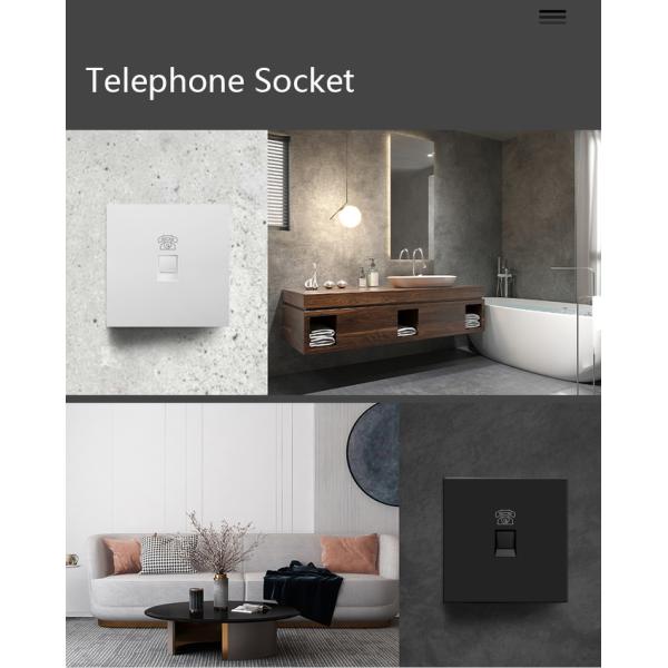 RJ11 Multimedia Wall Socket , Telephone Socket Outlet Stainless Steel