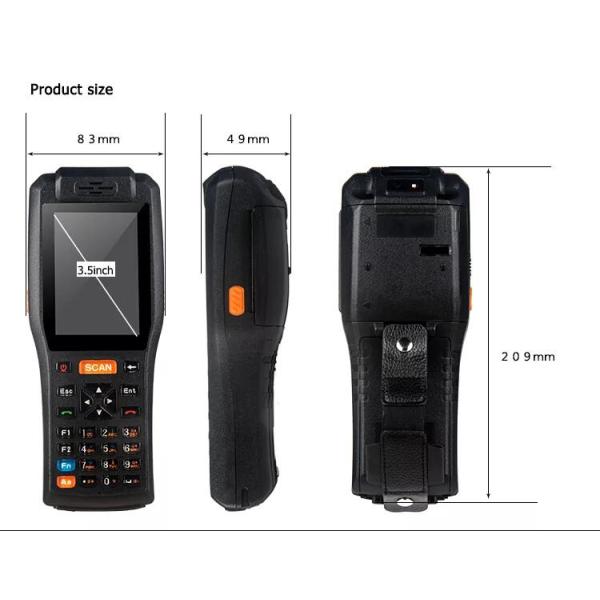 Android 3G/4G Handheld PDA RFID UHF Reader Fingerprint POS Barcode Scanner with Printer IP65