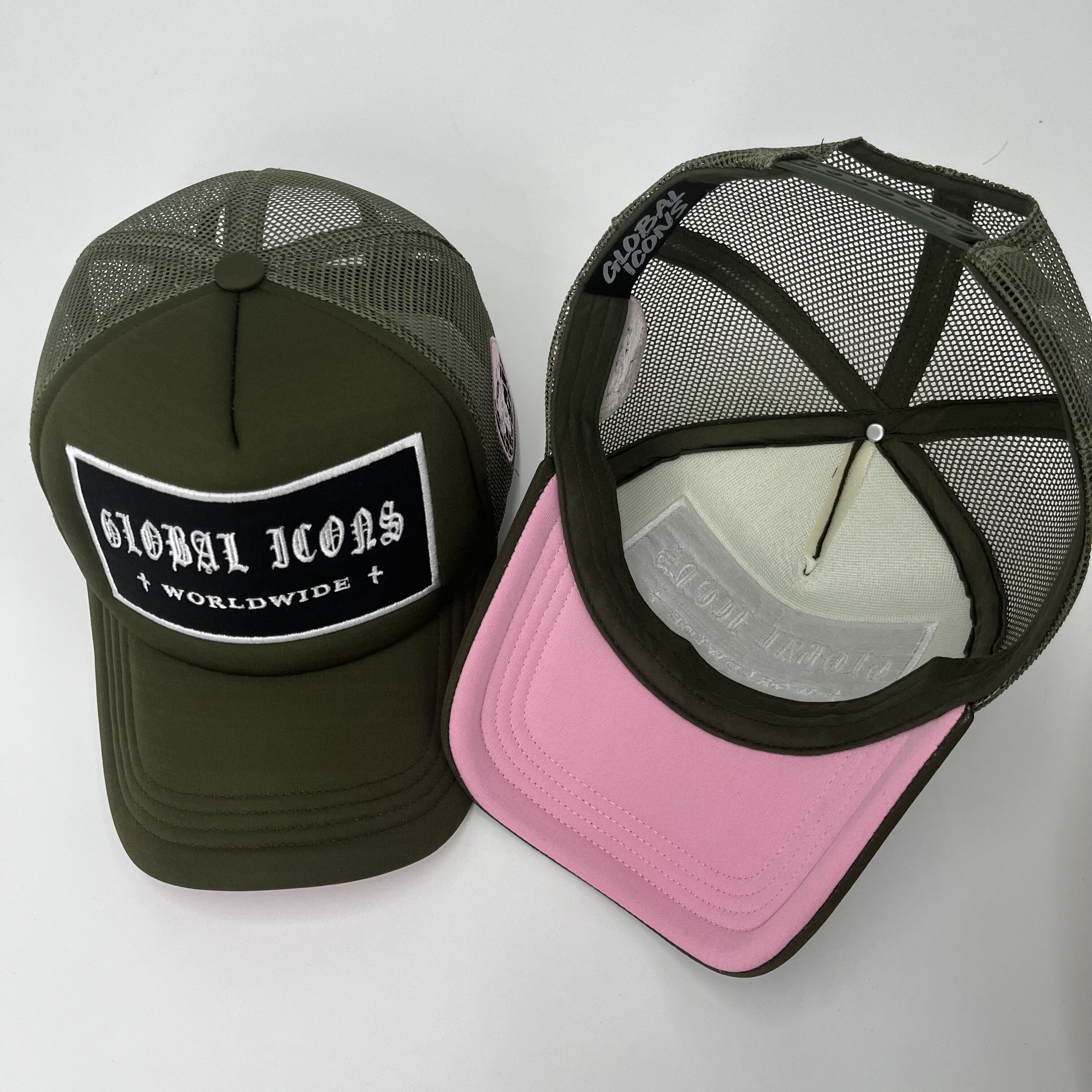 Embroidery Mesh 5 Panel Trucker Hats