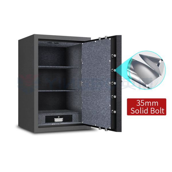 Large fireproof safe box exterior view showing robust construction
