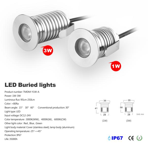 Small Led Outdoor Landscape Lighting Deck Step Wall Led Underground Light IP67 Low Voltage 12V Led Outside Lights