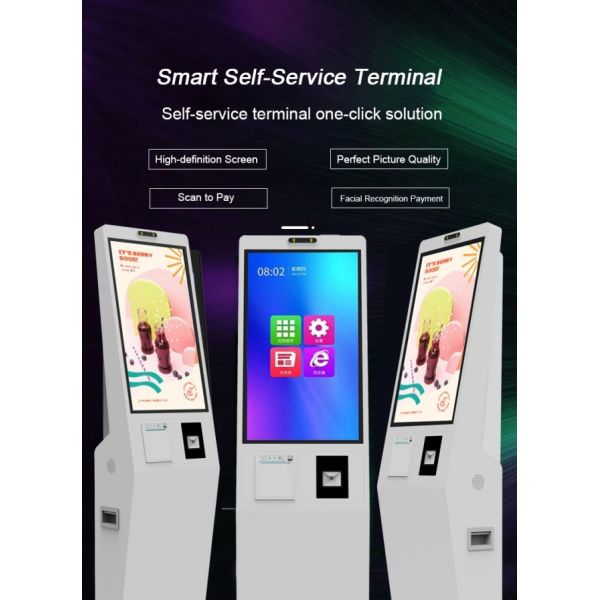 21.5 Inch Windows Commercial Touchscreen Digital Ordering Kiosks Machine For Fast Food and Milk Tea Shops