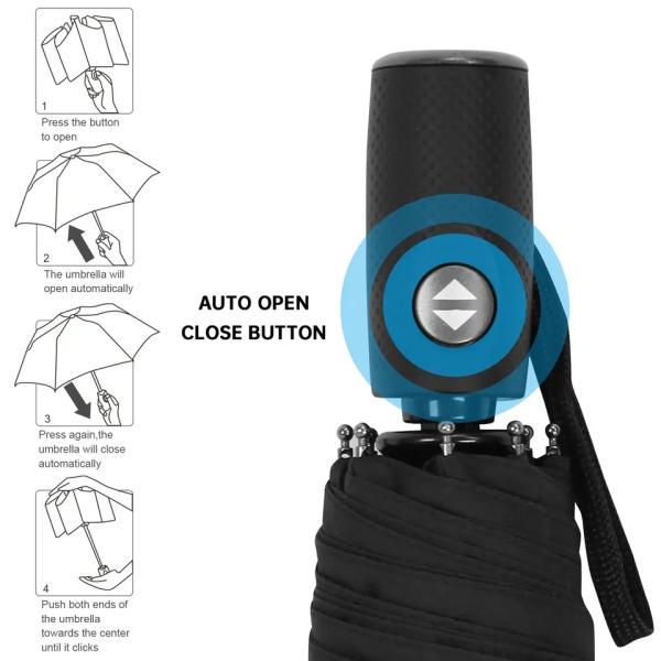 Customized Color Wind Resistant Small Folding Backpack Umbrella for False Double Layer