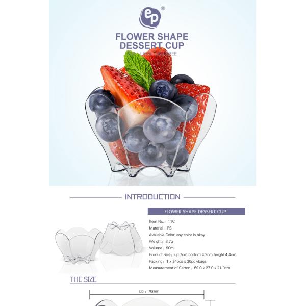Nice wholesale custom plastic flower design ice cream cup for dessert
