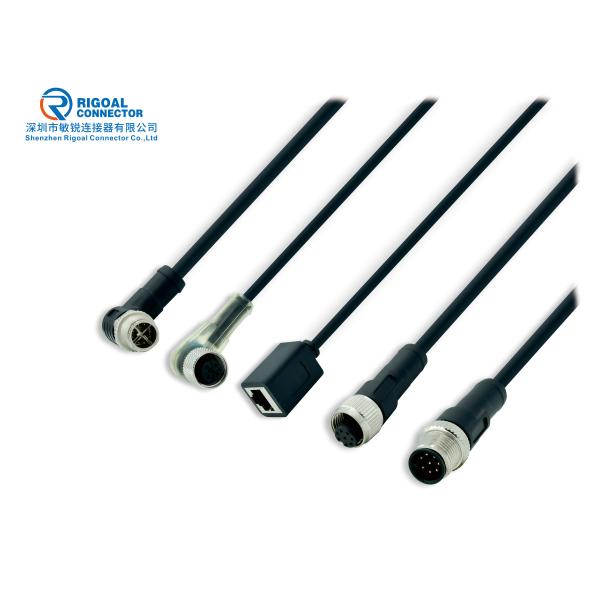 250V M12 Waterproof Cable Connector A B D X Coded 4 Pin Cable Connector