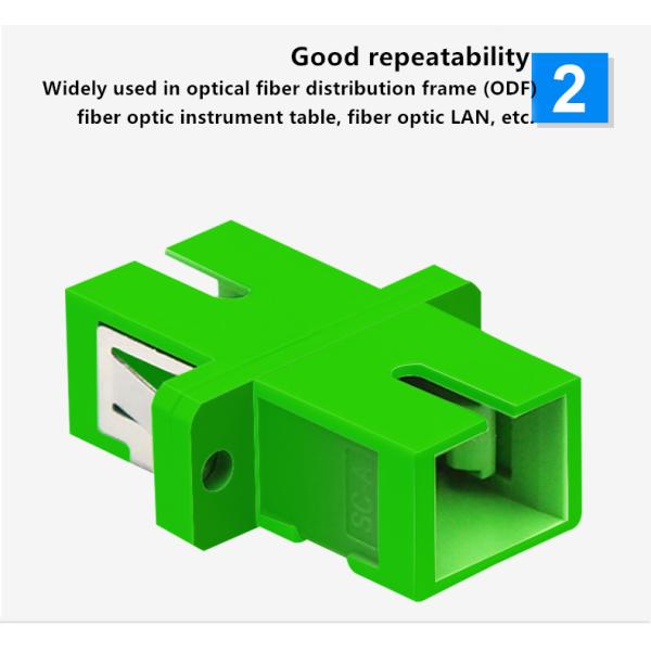 SC APC Green Fiber Optic Adaptor Simplex Optical Distribution Frames Suit