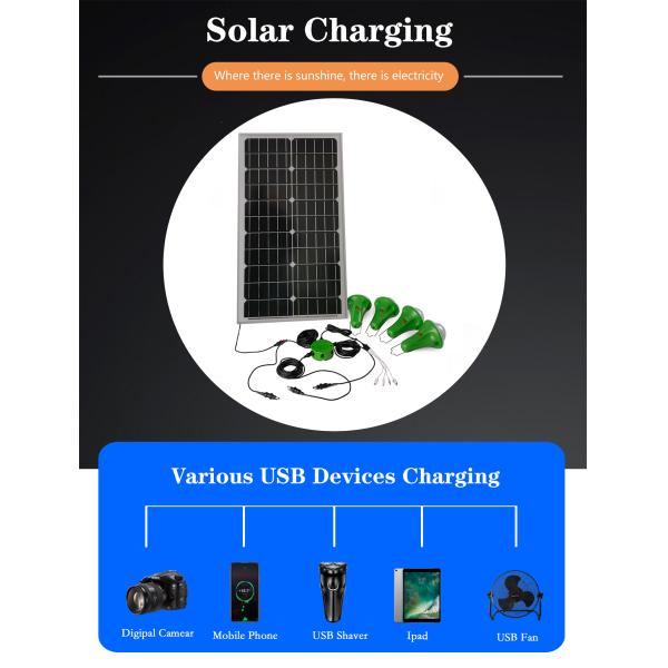 30W Solar Home Lighting System DC5V OEM Separated Design