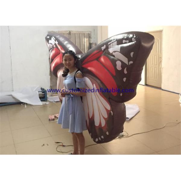 Custom Back Inflatable Lighting Decoration Butterfly Air BOW With Internal Blowewr