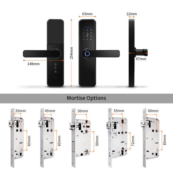 Tuya Wifi Fingerprint Smart Door Lock Waterproof App Remote Control Lock