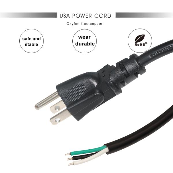 NEMA 5-15P to C5 Power Cord 18AWG SJT PVC Black