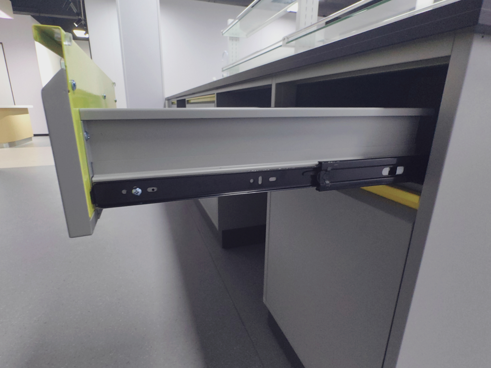 Side Lab Work Bench Corrosion Proof Modular Lab Bench With Base Cabinet And Drawer
