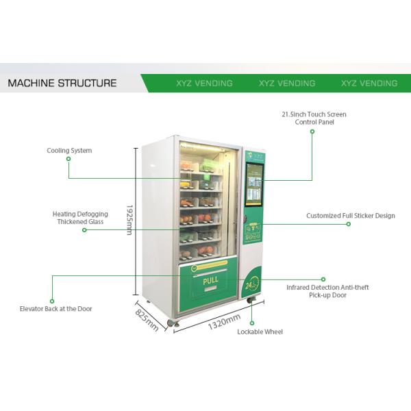 Modern Wifi Support Banknote Credit Card Milk Cake Fresh Fruit Elevator Wholesale Automatic Food Fruit Vending Machine