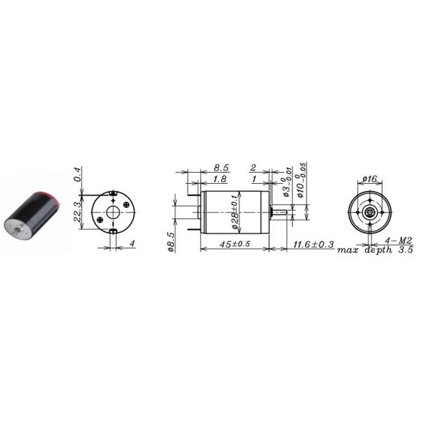6V 48V 150w Coreless High Speed 6v Dc Motor 28mm For Robotic Actuators