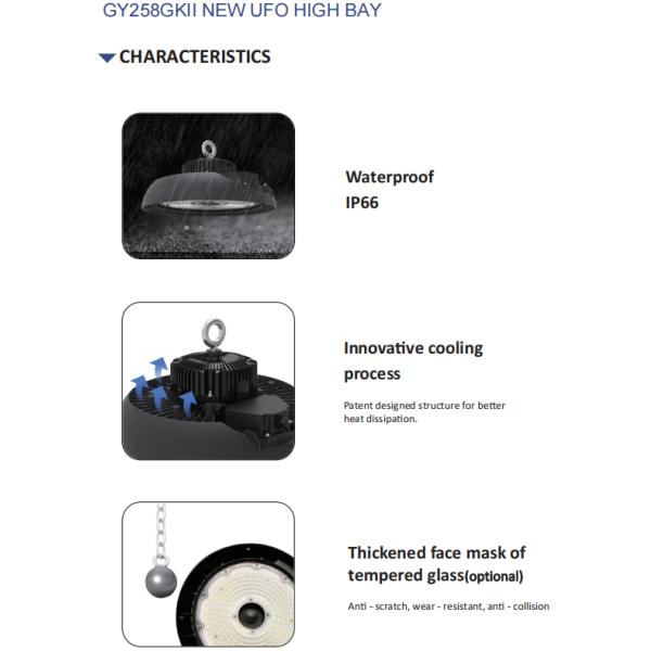 150lm/W 150W 200W LED UFO High Bay Light For Workshop Office