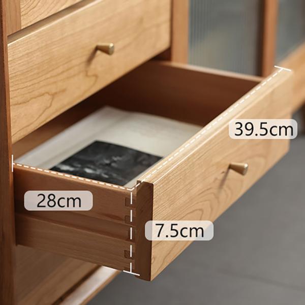 Buffet Kitchen Cabinet with Storage Cube, Solid Wood Side Cupboard Standing Drawer for