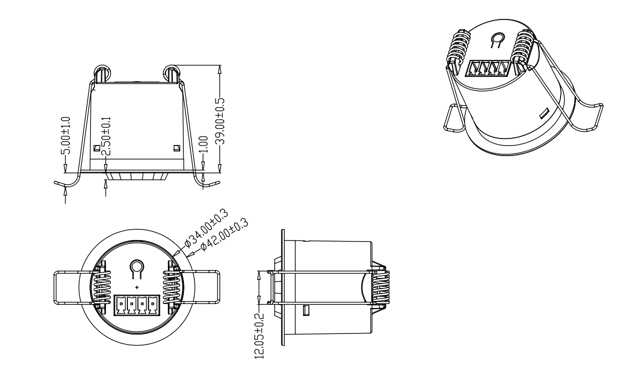 35mm cut-out PIR Ceiling Mount Corridor Occupancy Sensor with RS-485 protocol